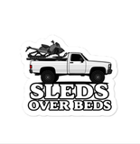 Sleds Over Beds Sticker