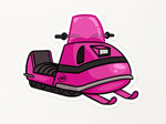 Pink Old Snowmobile Sticker